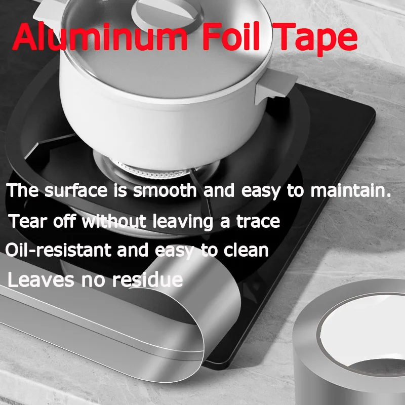 

High-temperature resistant, waterproof, thickened aluminum foil tape for kitchen range hoods. Specially designed for strong adhe
