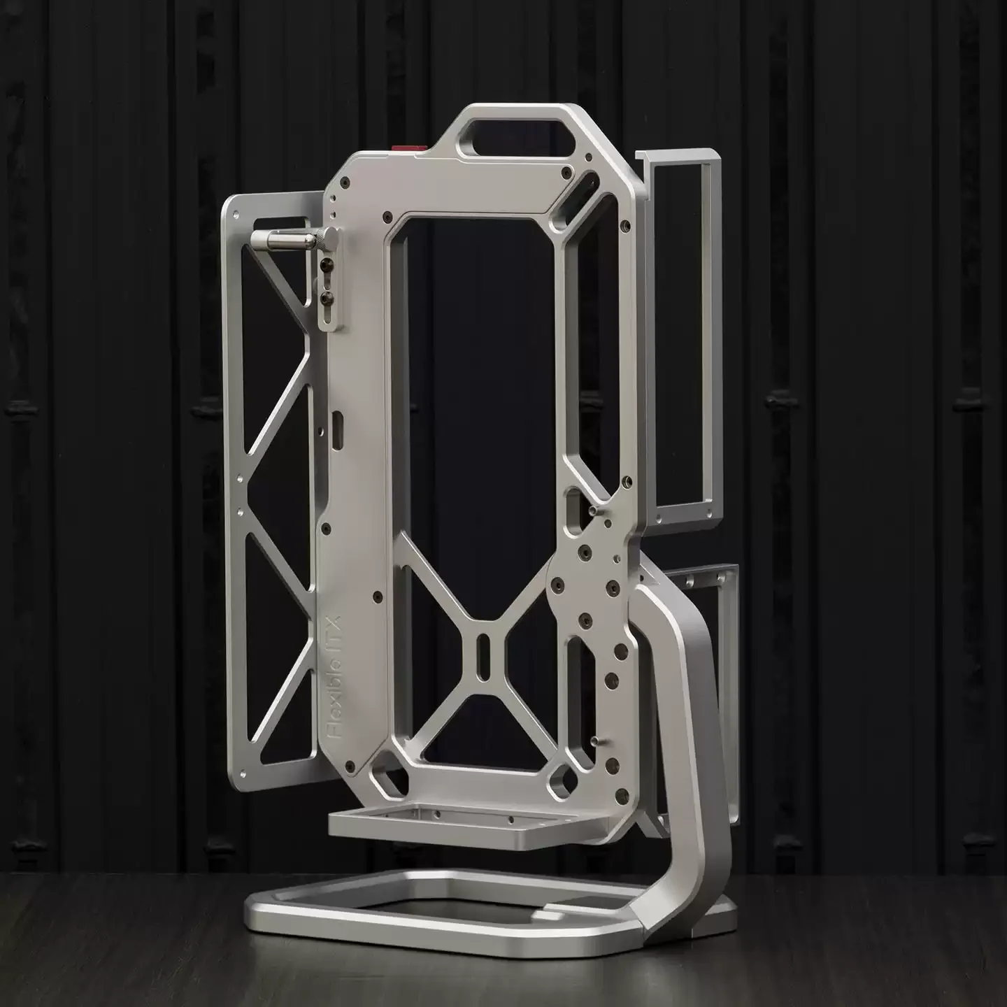 Open Frame Mini ITX PC Case, Portable Vertical Mount Aluminum Chassis for Gaming Desktop Setup