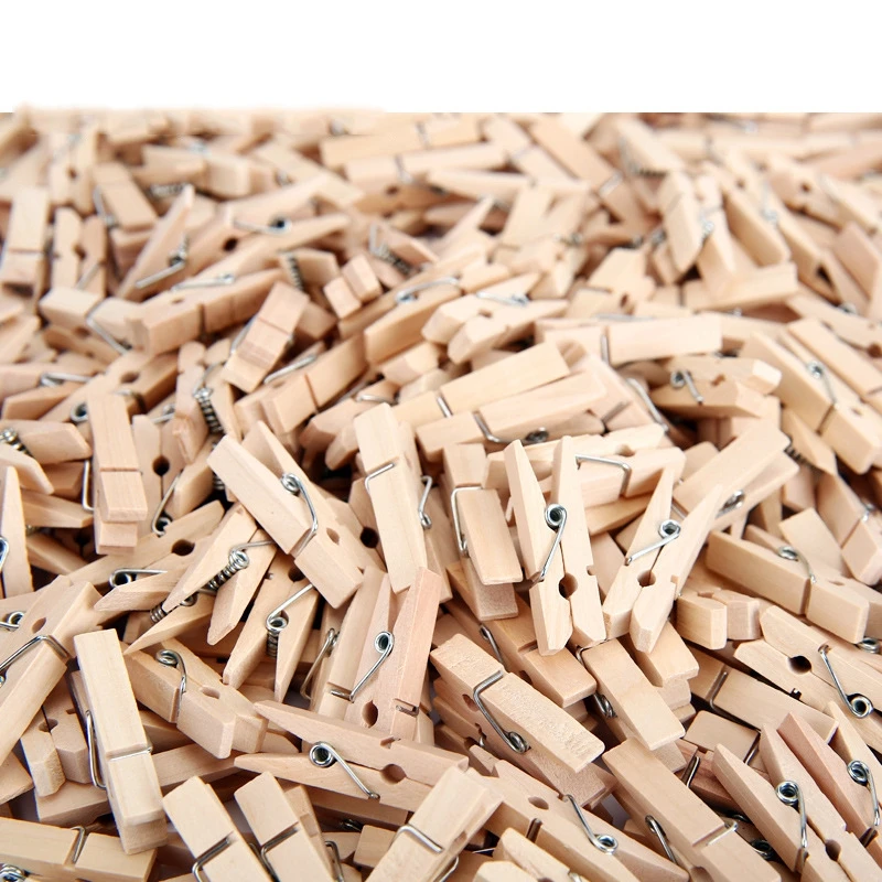 300/500pc 25/35/45mm Wholesale DIY Wood Crafts Clothespins for Photo Home Decoration Accessories for Storage  Clip Hanger