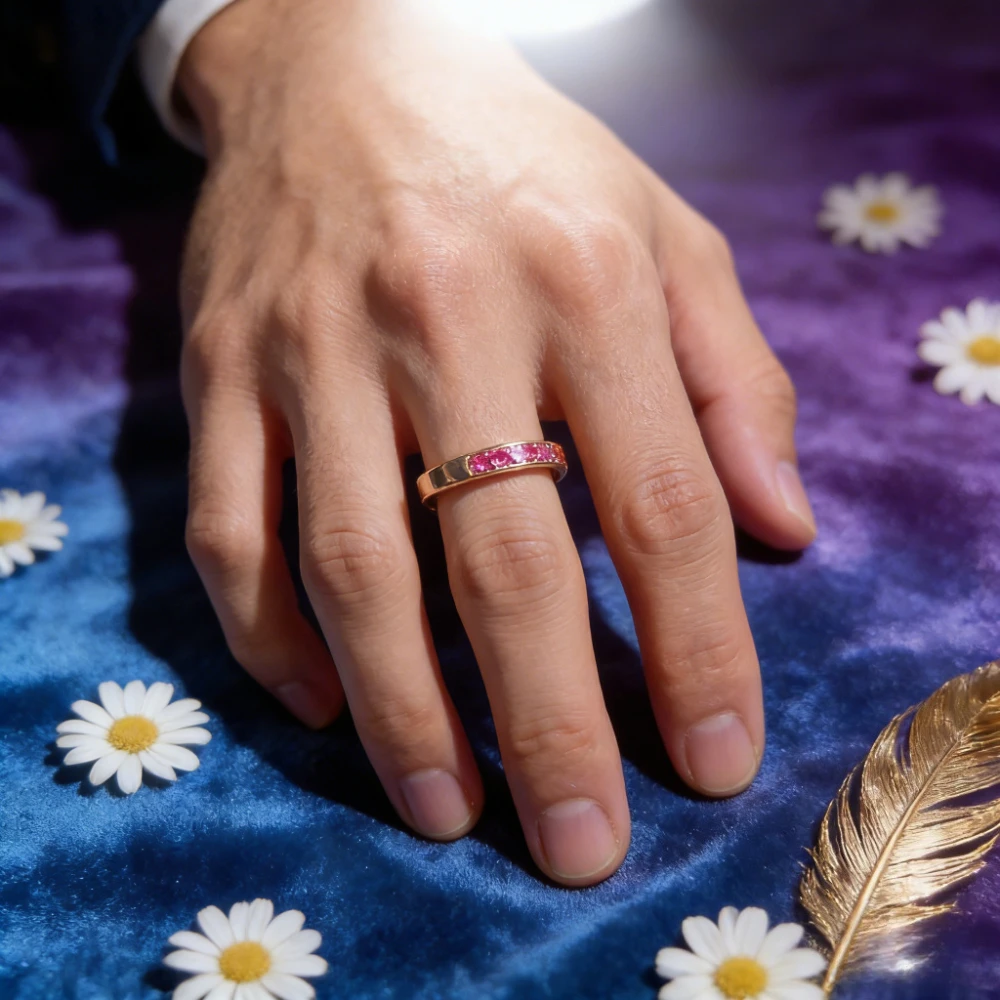 

Модное женское кольцо с U-образным замком и розовым бриллиантом, новинка 2026, с нишевым дизайном и высококачественным смысловым кольцом