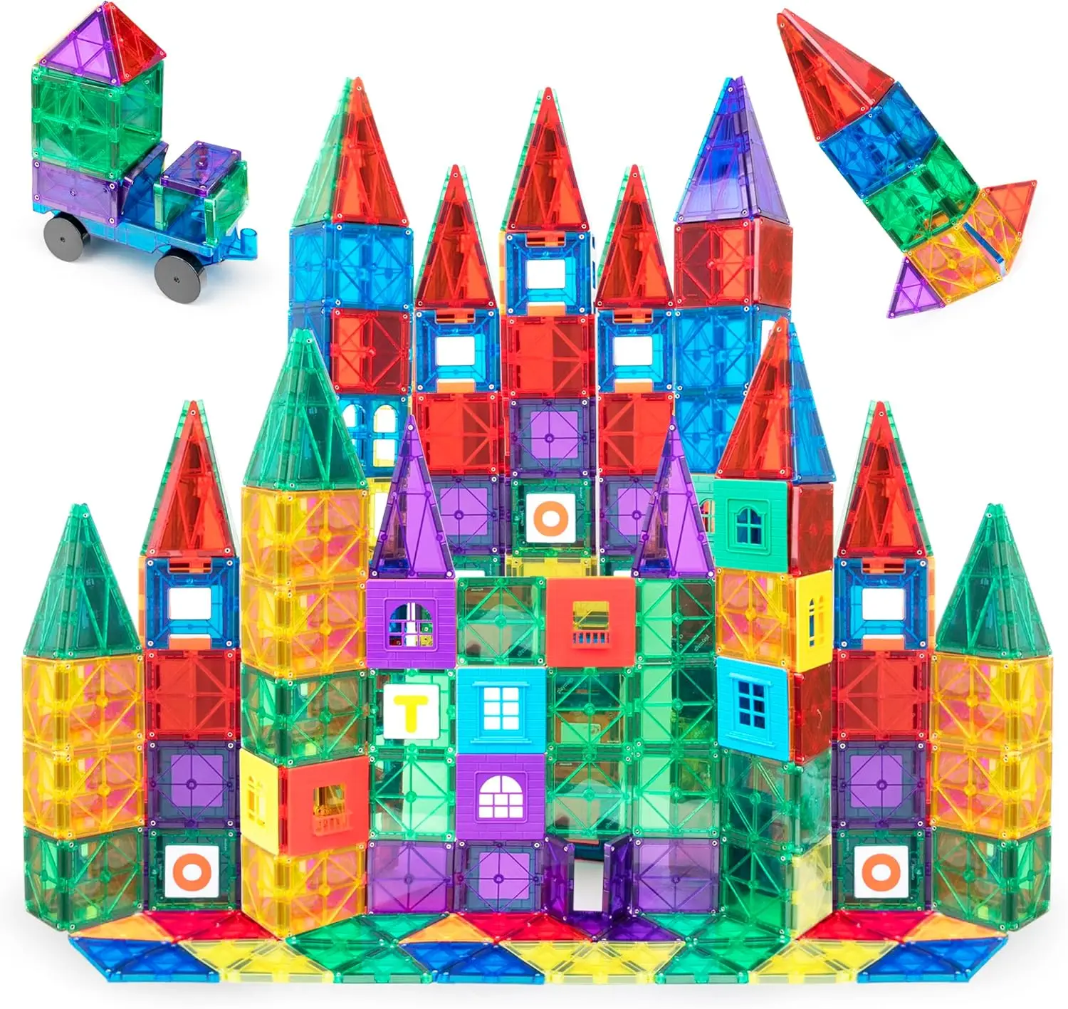 

150-Piece Magnetic Tiles Building Set \u2013 3D Magnet Building Blocks, Creative Imagination, Inspirational, Educational STEM To