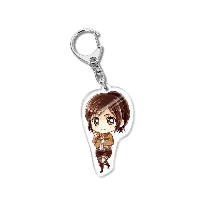 Aot المفاتيح أنيمي هجوم العمالقة ليفي أكرمان ألين ييغر المفاتيح قلادة دور اللعب مزدوجة الوجهين الاكريليك المفاتيح #1