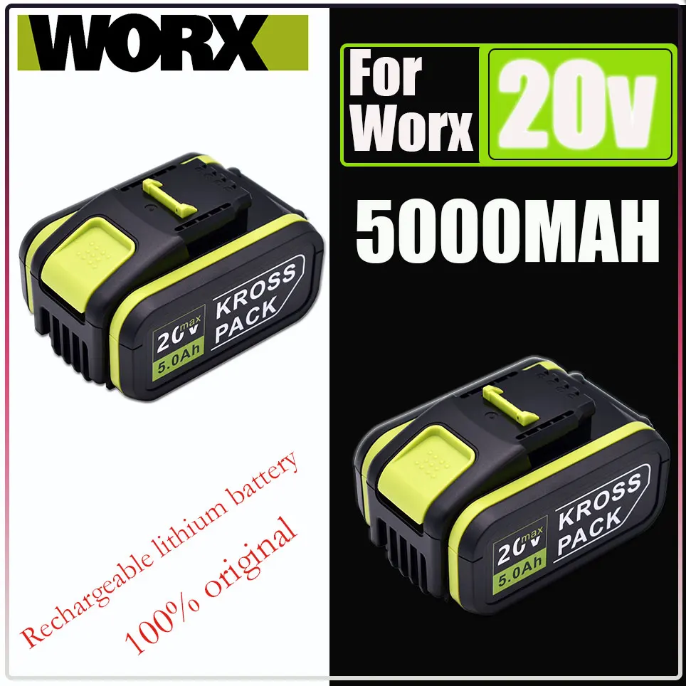 

20V 5000 MAh Lithium Battery Suitable for Worx WA3551 WA3553 WX390 WX176 WX178 WX386 WX678