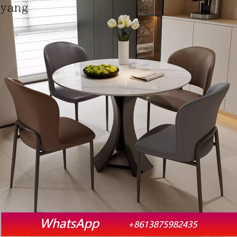 

LMM household small apartment round dining table modern simplicity high sense negotiation dining table and chair combination