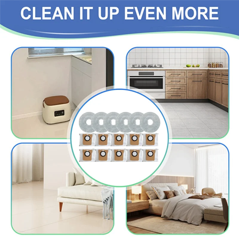 For JONR P20 PRO Vacuum Cleaner Dust Bag Mop Cloth Efficient Microfiber Spare Cleaning Accessories Kit 16PCS