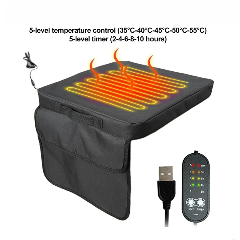 

Seat Office Outdoor Car Chair 5-Speed Timer Emperature Adjustment Electric Heating Pet Cushion
