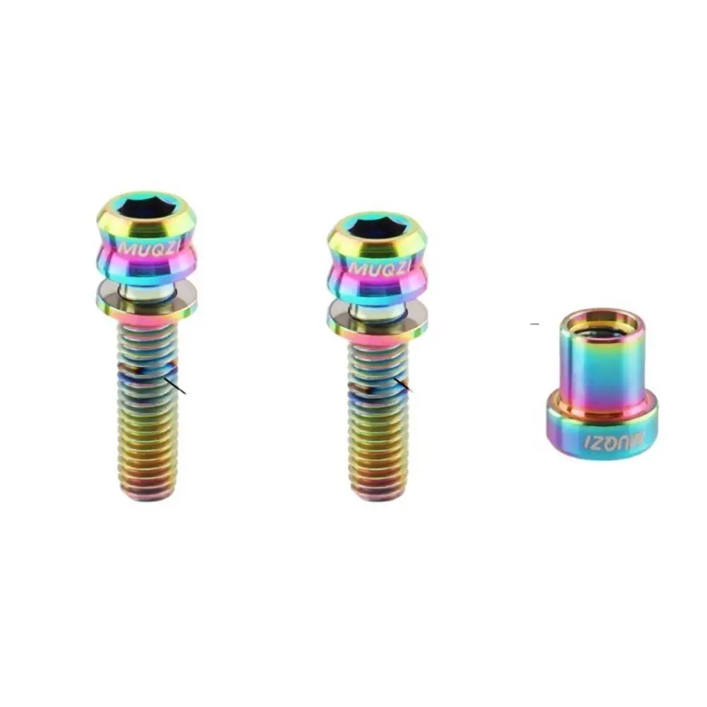 Zdjęcie 7: Nakrętka mocująca mostek rowerowy ze stopu aluminium M5x19mm, śruby mocujące, śruba blokująca mostek kierownicy rowerowej, śruby Ti M5*17mm