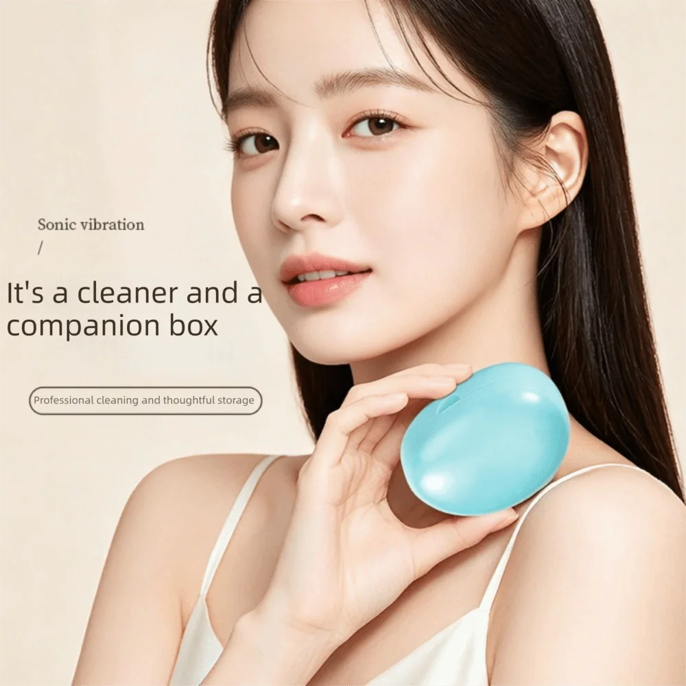 Electric Ultrasonic Contact Lens Cleaner Portable Fully Automatic Contact Lens Cleaning Machine Deep Cleaning Rechargeable