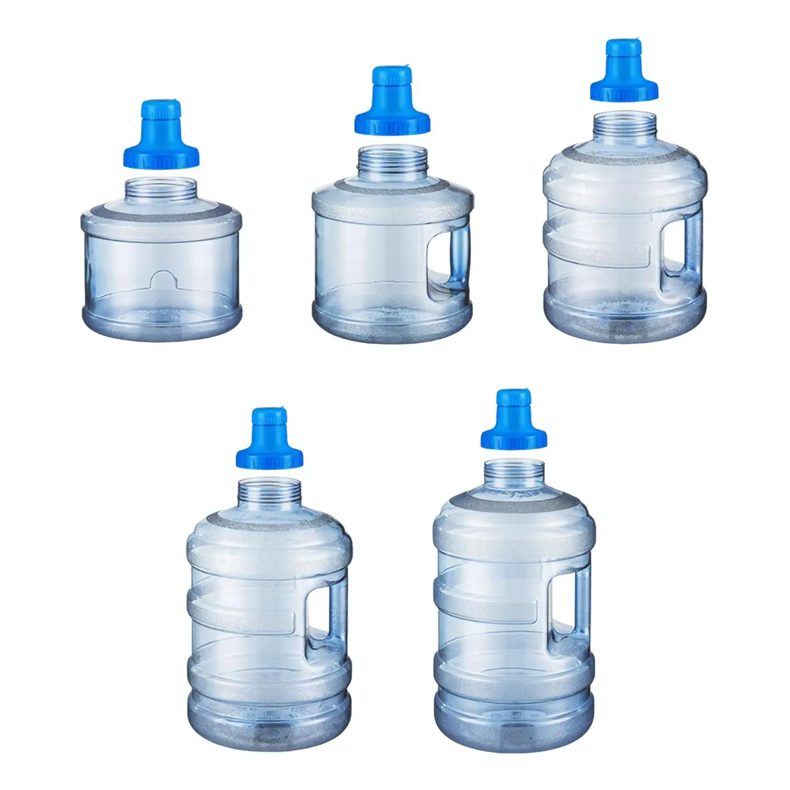 Water Jug Gallon Jug Round Water Bottle with Detachable Cap Versatile Lightweight for Travel or Blue Food Grade Material