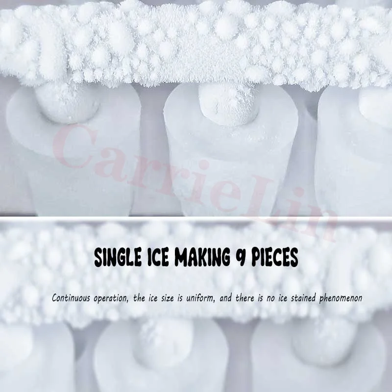 AC220-240V Pembuat Es Cepat Listrik Otomatis Komersial Rumah Tangga Toko Teh Susu Bar Desktop Portabel Pembuat Es Batu