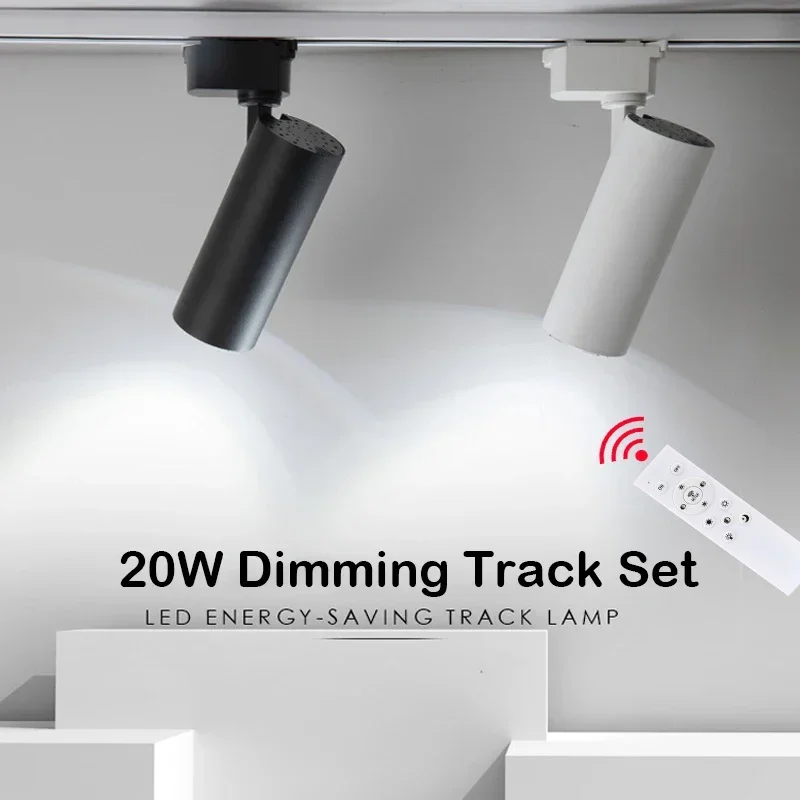 Track Light Dimmable Rail Lighting Track Lamp Set 20W Spot LED for Bedroom Lighting Clothing Shop Home LED Rail Spot Lights