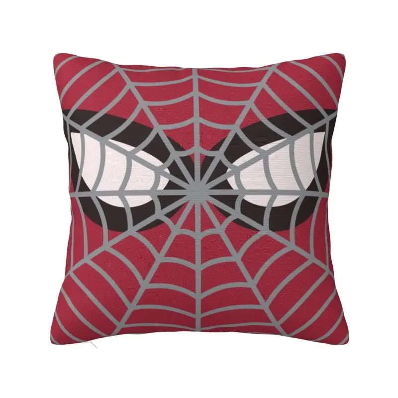 Custom Classic Red Spider On Web Pattern Pillow Case 45x45cm Cushions Cover Square Pillowcase