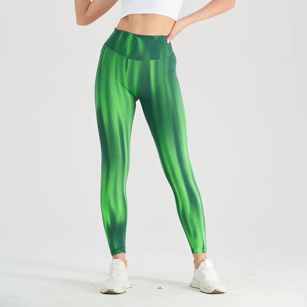 Women's Aurora Tie Dye Leggings High Waisted Butt Lifting Seamless Workout Tight Pants Comfort&Stretchy Fitness Yoga Leggings