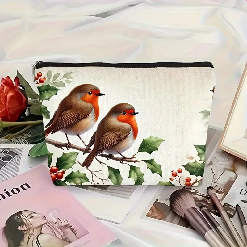 매력적인 작은 새 모양 화장품 가방 - 여성용 귀여운 다기능 지퍼 파우치, 보석 보관 가방