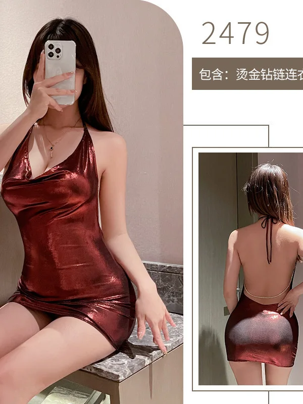 Feminino quente amor boate irmã maduro charme elegante suave sólido novo oco para fora novo envoltório nádegas sexy uniforme vestido 3s9v