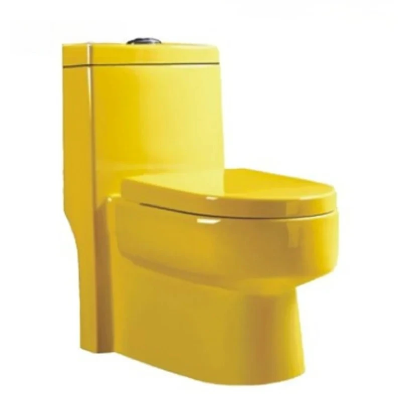 yellow ceramic toilet color high-end toilet siphon-type conjoined floor-to-ceiling color  Closestool  WC