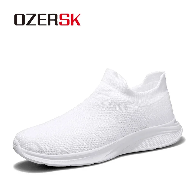 OZERSK Men High Quality Sneakers Hot Style White Color Shoes Male Breathable Gym Casual Male Footwear Light Big Size 39-46