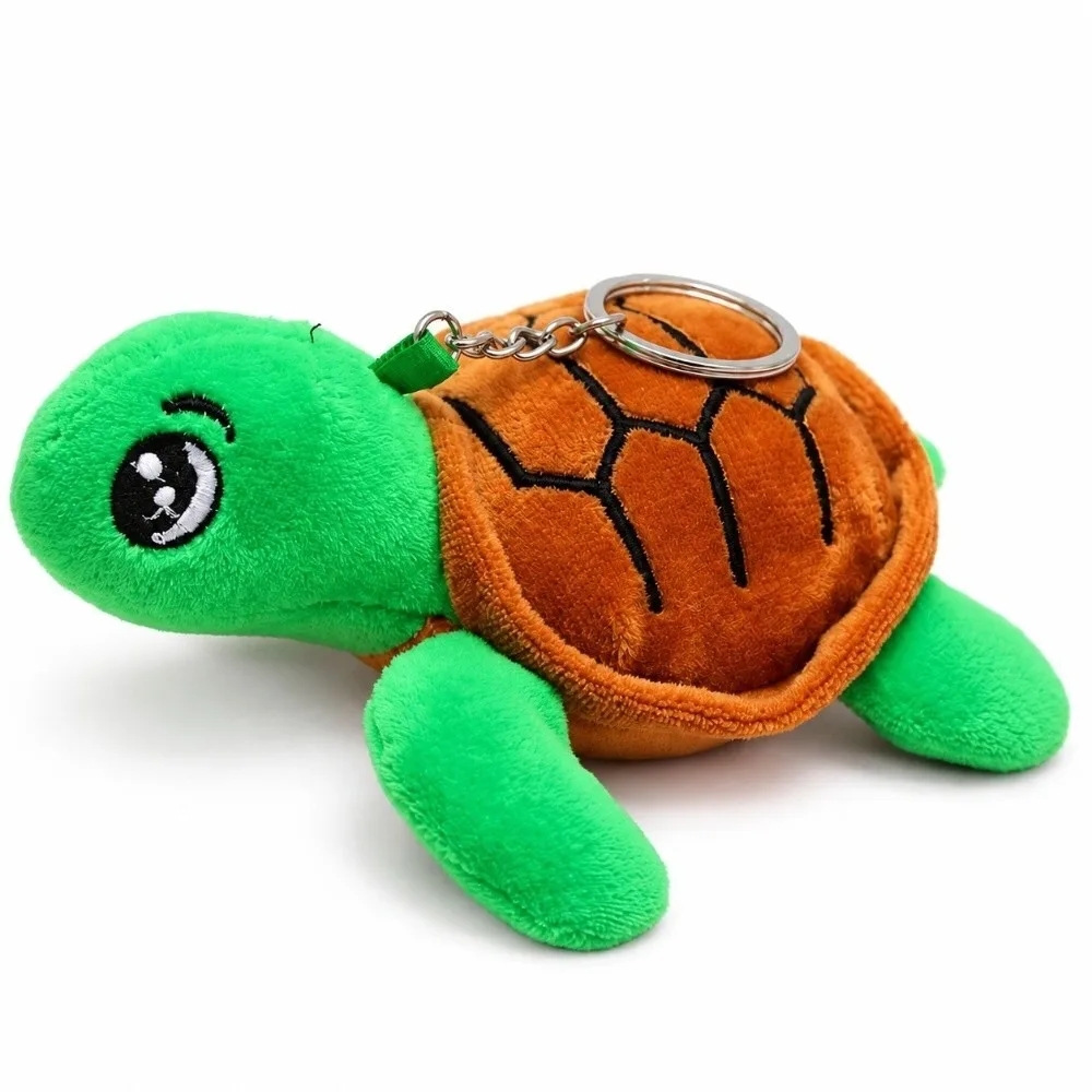 Cute 14cm Stuffed Turtle Keychain Soft Hanging Loop Plush Turtle Pendant Cartoon Turtle Key Ring