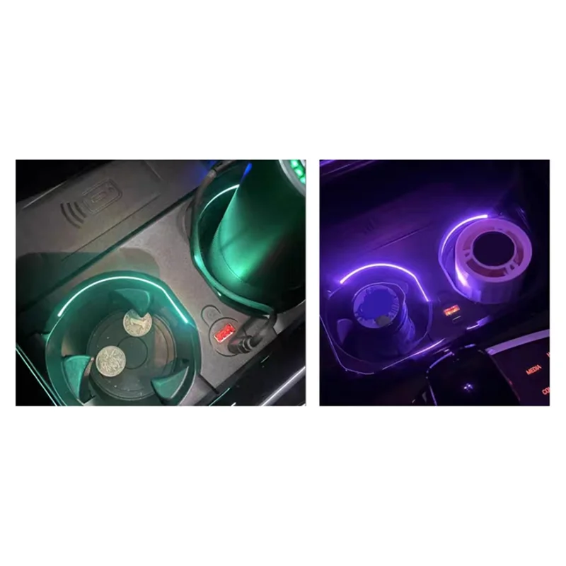 Car LED Cup Holder Ambient Light 45W Car Charging Cup Holder TYPE-C USB Charging Port For BMW X3 X4 IX3 2018-2024