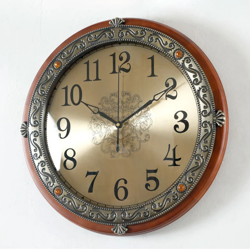 Silent Wall Clock Vintage Wooden Clock Elegant Nordic Interior Noiseless Clocks Living Room Wall Watch Interior House Deco