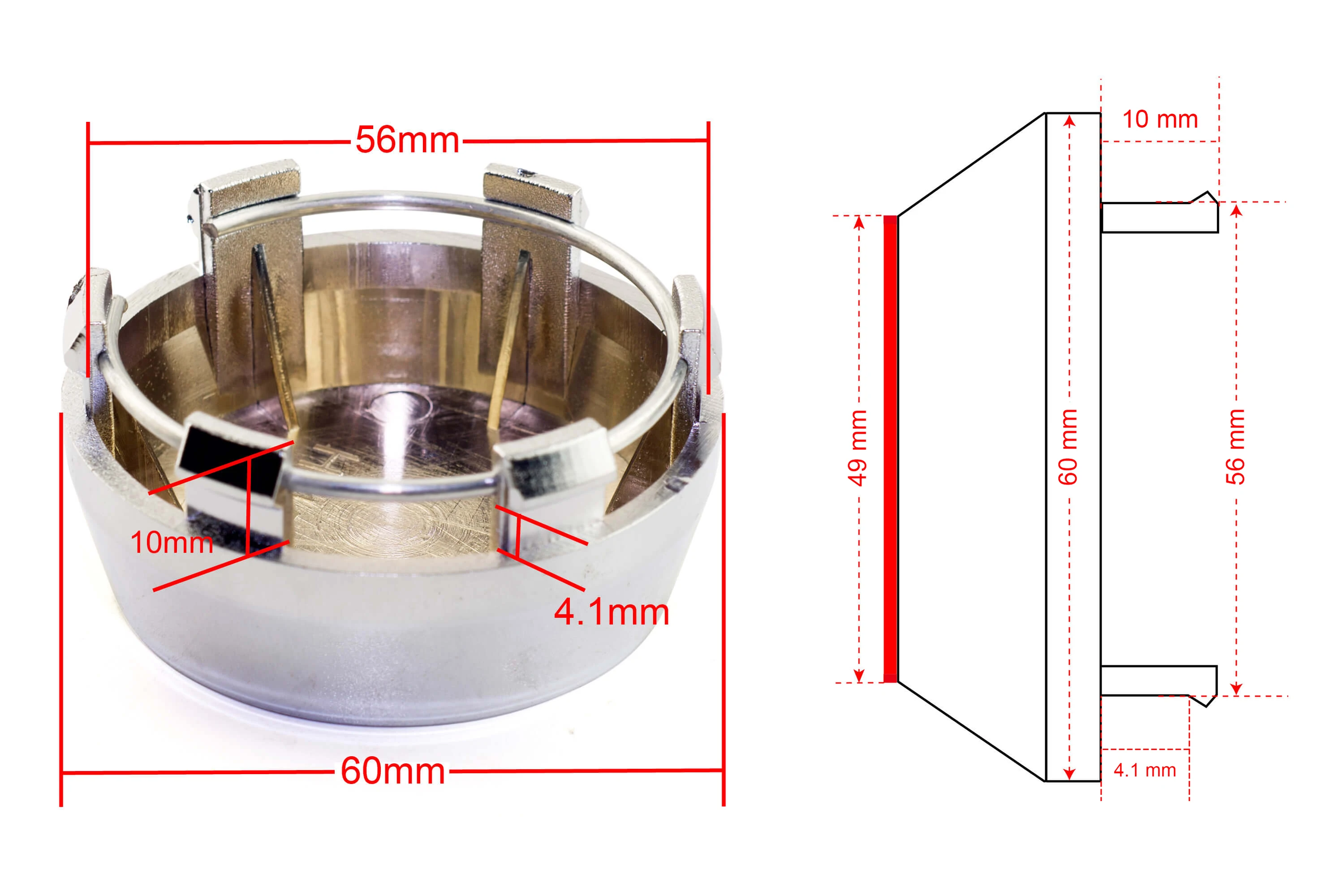 RhinoTuning 2/4PCS OD 60mm/2.36" ID 56mm/2.20" Car Wheels Rim Cap For Wheel Hub Cap Rim Cover Auto Replacement Parts Accessories