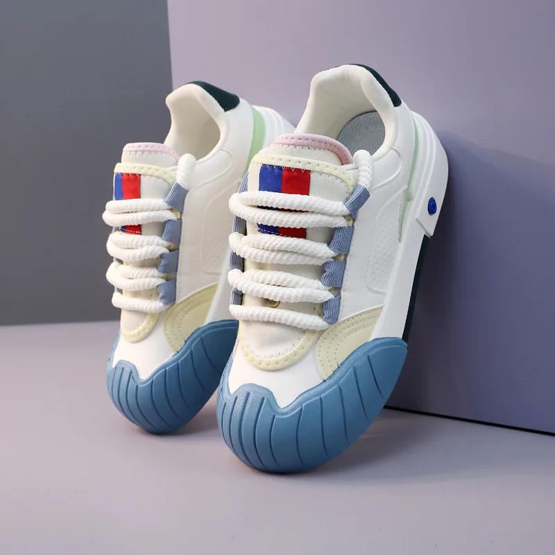 

Spring Autumn New Fashion Casual Shoes Women Lace-up Comfortable Sports Shoes Platform Board Shoes