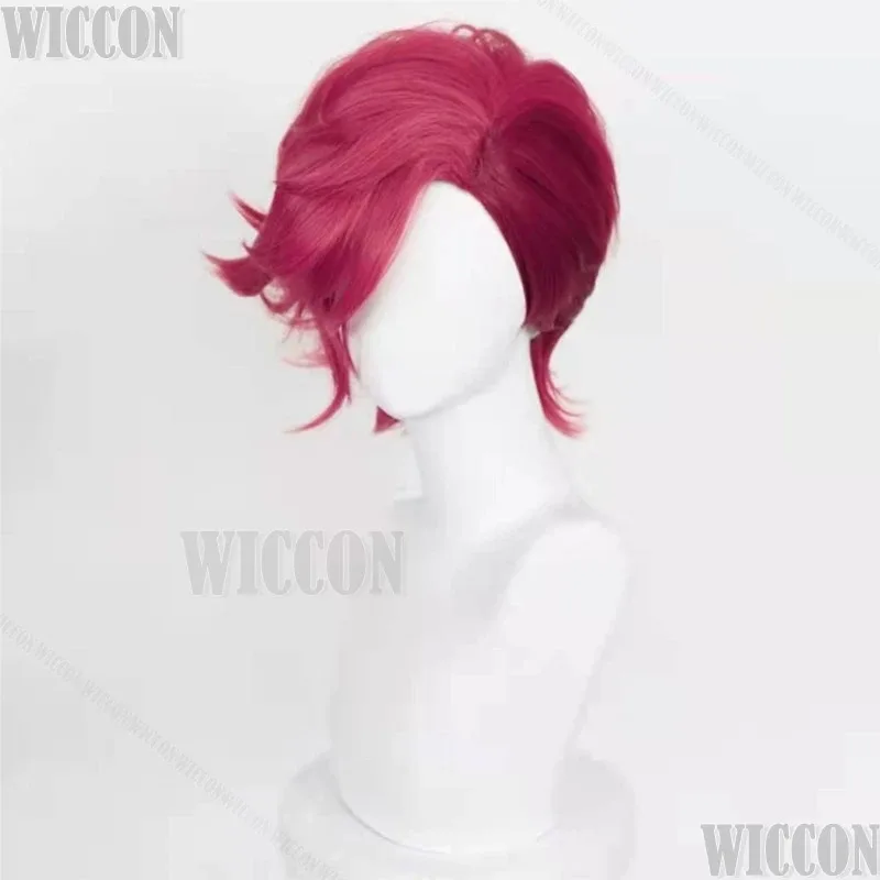 Vi أنيمي غامض LOL تأثيري حلي الدعامة شعر مستعار أحمر الوشم ملصق النساء فتاة الهالووين حفلة لعب الأدوار مخصص vm;7tfj;p