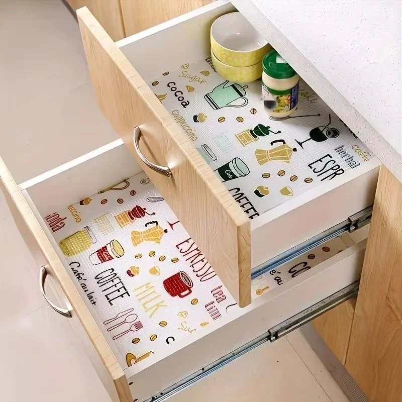 Niedliche wasserdichte, ölbeständige Schuhschrankmatte, 1 Rolle, Küchentischmatte, Schubladen, Schrank, Regaleinlagen, Schrank-Tischset – Detail 2