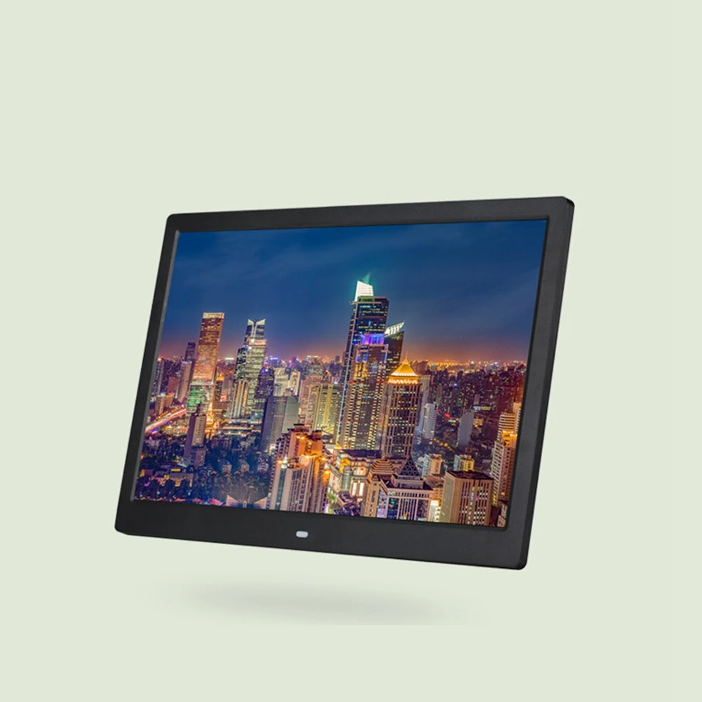 Marco de fotos Digital de 15,4 pulgadas HD 1280X800 marco de fotos electrónico música película función de reproductor de vídeo, negro, enchufe de la UE
