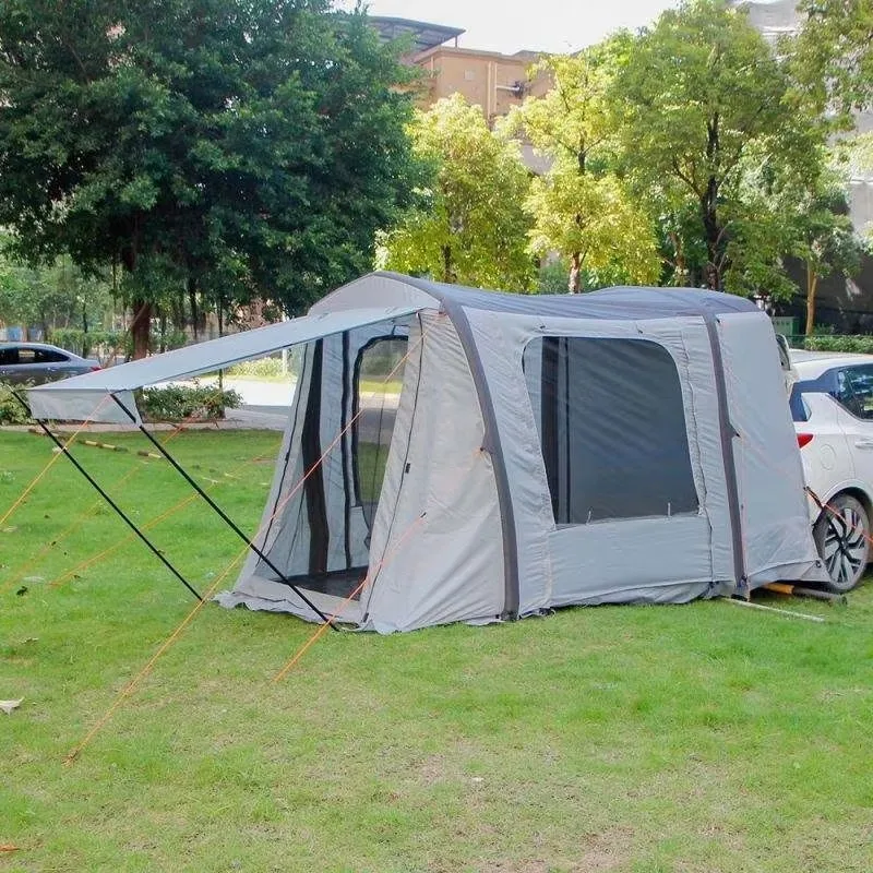 3-4 Person Automatic Inflated Outdoor Car Tail Tent Waterproof Portable Quick Setup Easy Opening Camping Car Rear Tunnel Tent