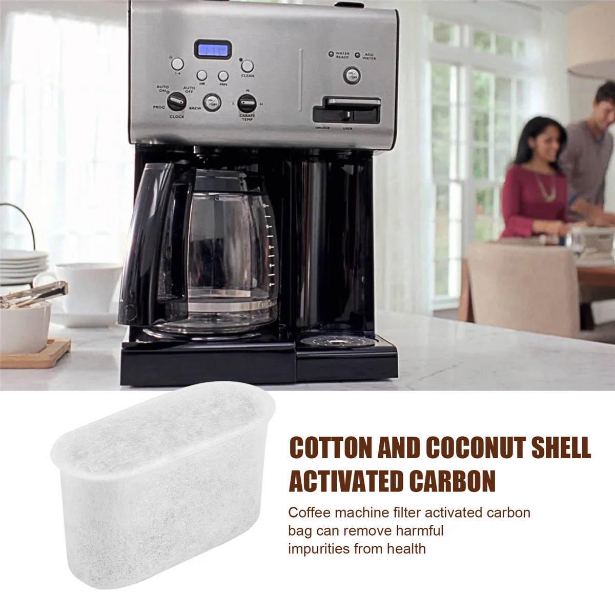 Комплект из 12 сменных угольных фильтров для воды для всех кофеварок Cuisinart, DCC-RWF # A66K