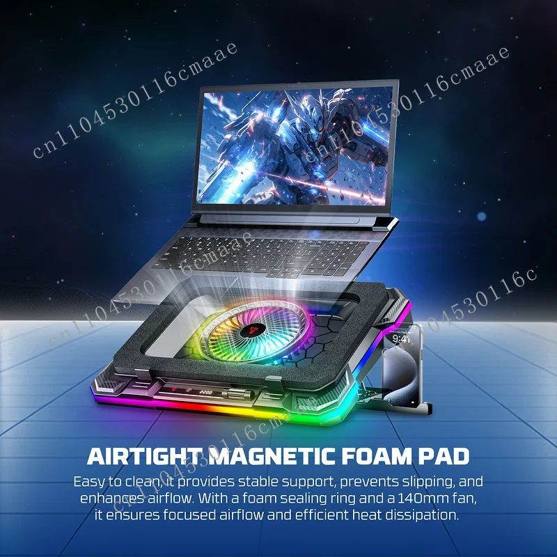 Fantech NC22 Luzes Estéticas Notebook Cooler Suporte para Notebook com USB Suporte para Laptop de Altura Ajustável com Ventilador de Refrigeração