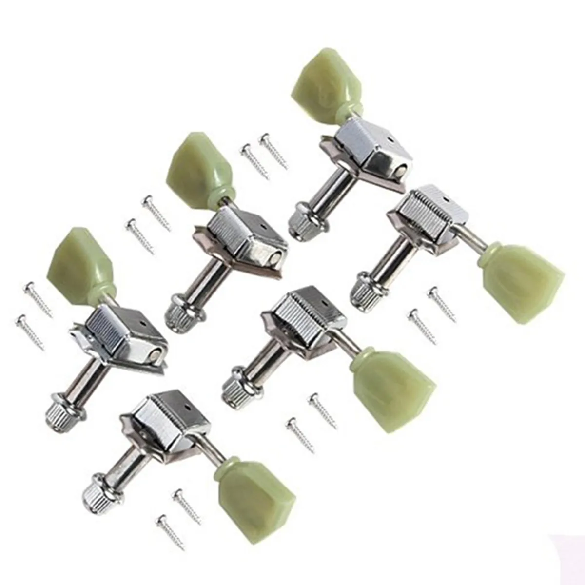 

6pcs Electric Guitar Tuning Pegs Chrome Steel Sealed Machine Heads Heavy Replacement For String Instruments