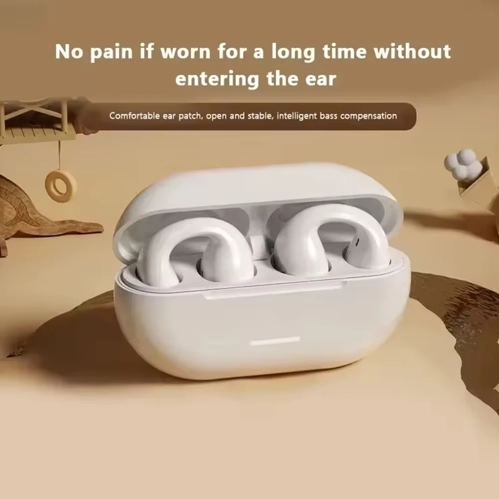 

NEW Bluetooth 5.3 Wireless Bone Conduction Headphones T75 Clip Ear Music Noise Canceling Headset HD Call Sports Gaming Earphone