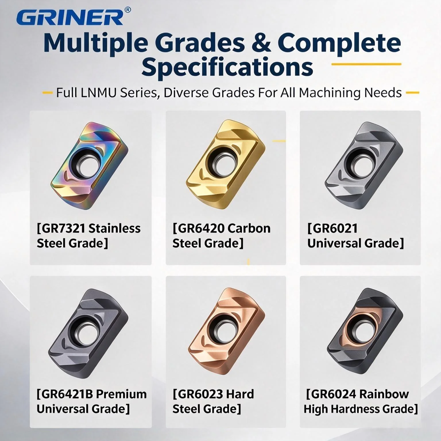 LNMU0303ZER Double Sided High Feed Milling Inserts Carbide Turning Insert For Stainless Steel Carbon Steel Hardened Steel CNC