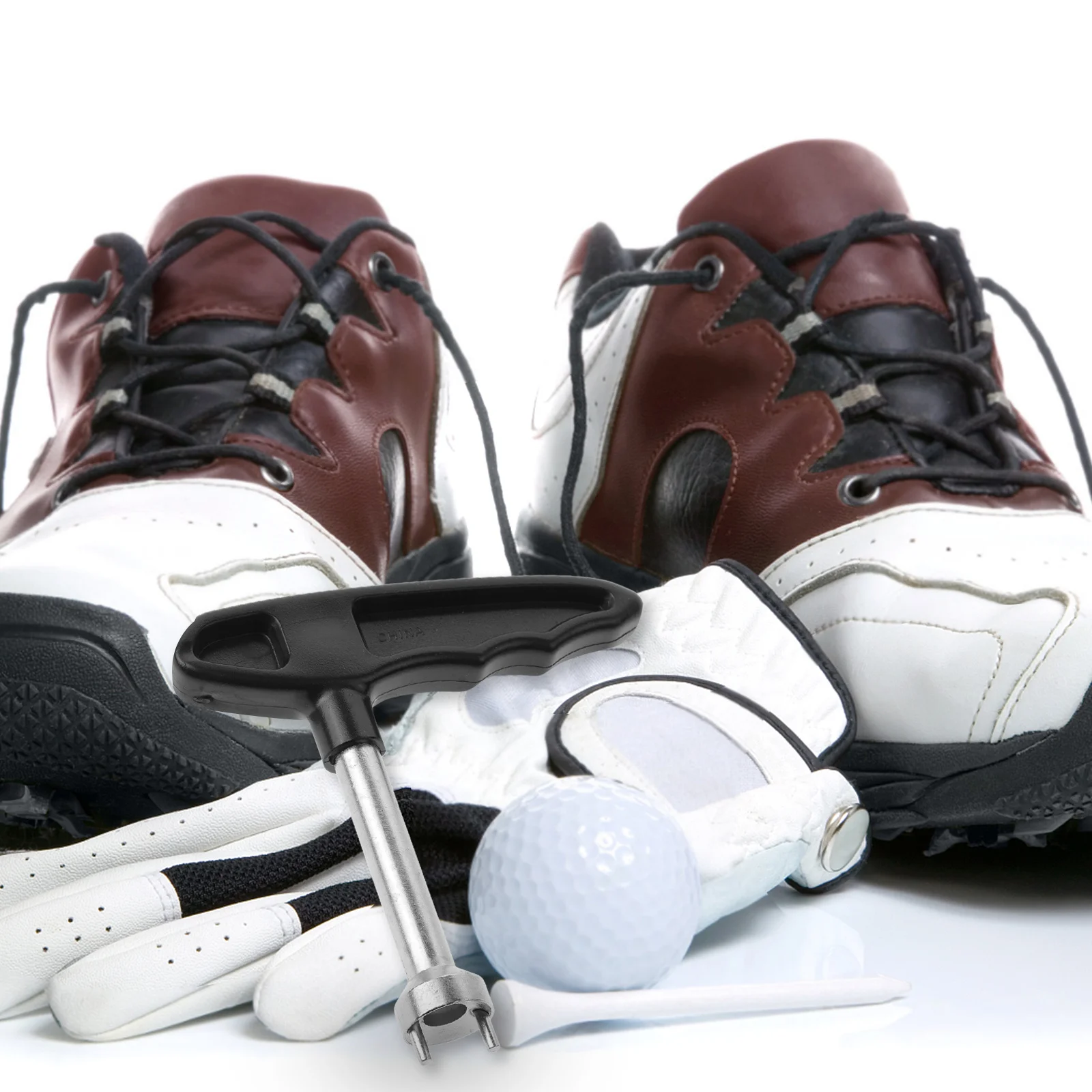 

Golfs Spike Wrench T-Handle Two Needle Spike Remover Remove Install Metal Plastic Cleats Practical Golfs Supplies