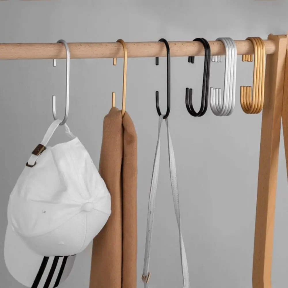 2Pcs Closet Organizer C Shape Hooks Key Hanger Handbag Holder Scarves Hanger Storage Rack Multifunction Hanging Clothes Rack