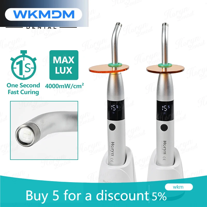 

den tal LED Curing Light Lamp Cordless Metal Head 1S Curing 3 Modes Floor Standing Design den tistry Equipment