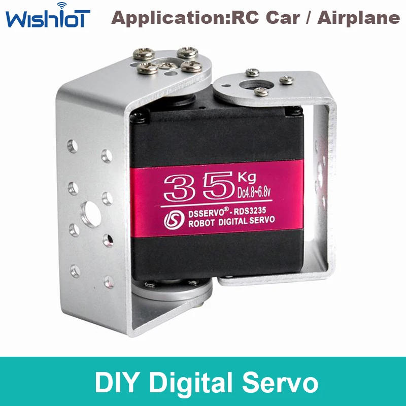 35kg.cm Robot Digital Servo High Torque Metal Gear 4.8-6.8V Waterproof U Bracket 180/270 Degree for Robotic Arm Servo Motor