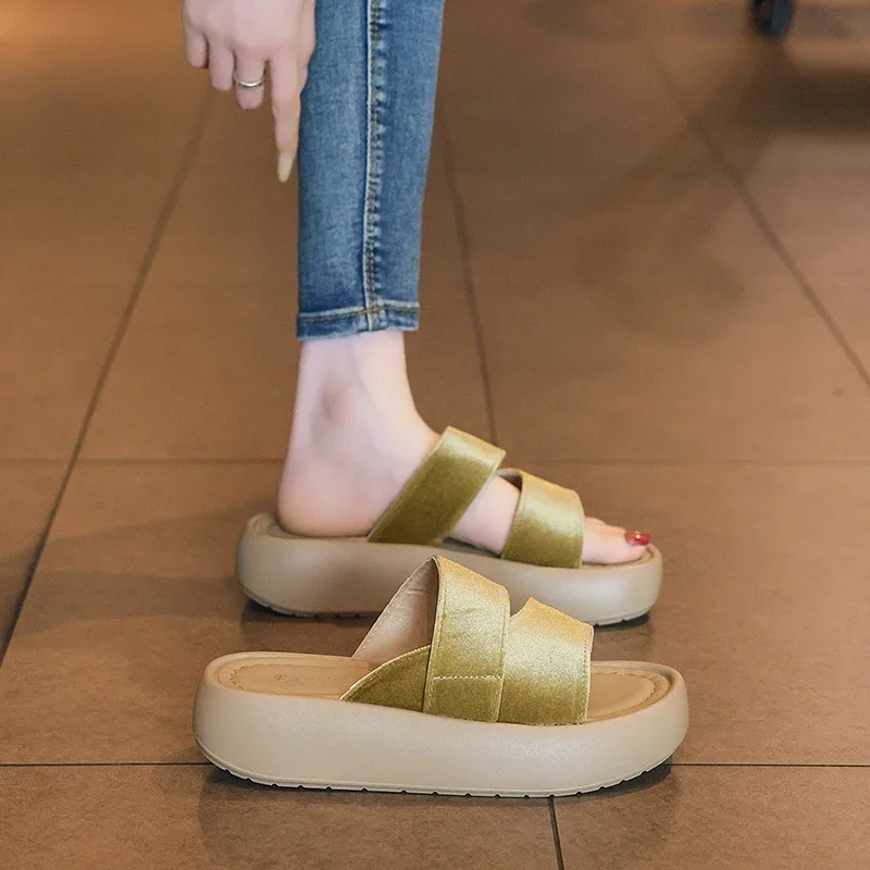 Lazy Wind Daily Wear Women Casual Slippers Anti Slip Quick Match Design No Complex Collocation Daily Outdoor Footwear