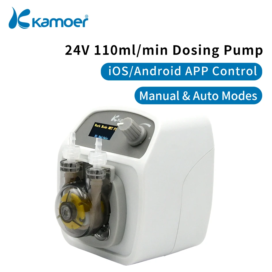 Kamoer 110ml/min WiFi KXP100 Lab Peristaltic Pump 24V Stepper Motor High Precision Dosing Pump Adjustable Flow Power-off Memoery