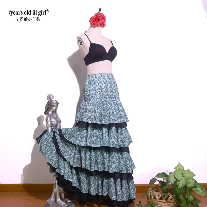 Costume de Flamenco espagnol, robe de spectacle pour femmes et filles, salle de bal Gyspy DTT94Festival, vêtements de danse, plusieurs couleurs, ESS34