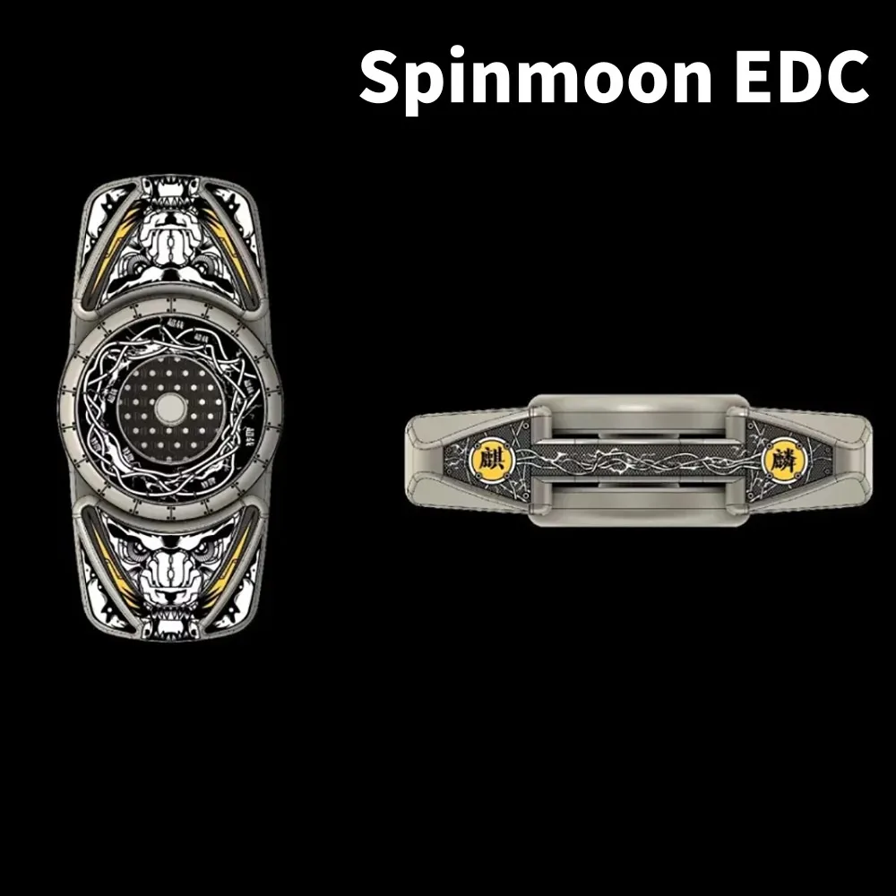 Spinmoon EDC Kylin geschnitzter Fidget Spinner Zweiblättriger Fidget Spinner Stressabbau-Spielzeug Fidget-Spielzeug Erwachsene Originaldesigns