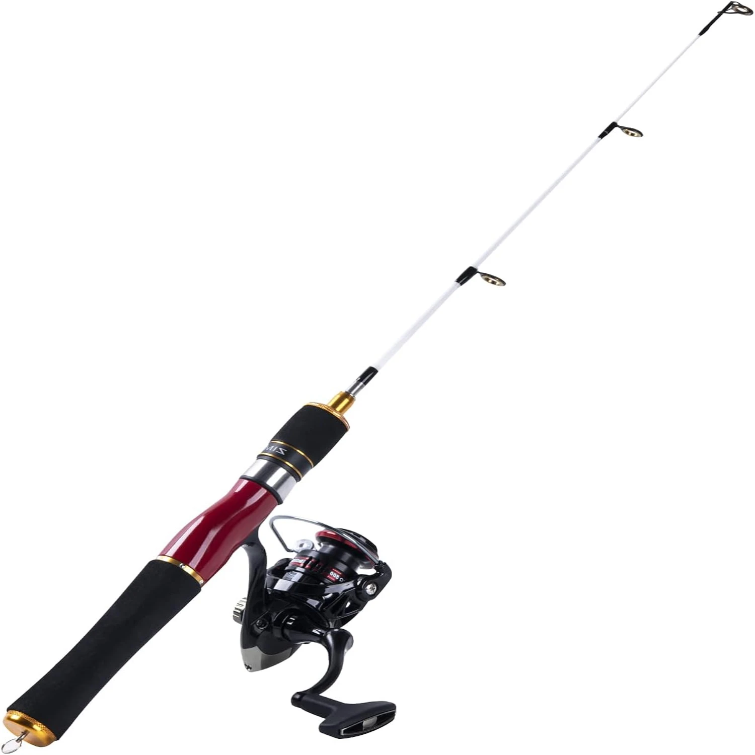 

Enhanced Red Ice Fishing Combo with High Visibility - Ideal Medium/Medium Heavy/Extra Heavy Rod & Reel Set for Men, Women, and K