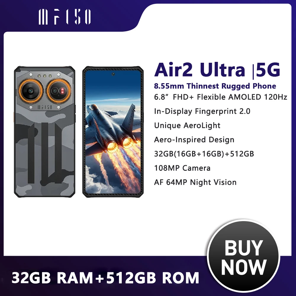 IIIF150 Air2 Ultra Rugged Smartphone 5G Android Mobile Phohe 6.8''FHD+ 120Hz AMOLED Screen 16GB+512GB 108MP Camera Phone