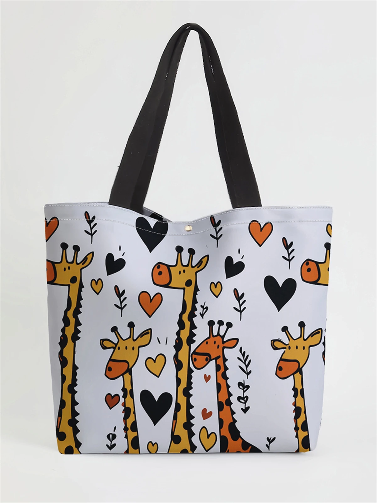 

1pc，Cartoon printed pattern handbag, reusable fashionable handbag, multifunctional handbag, printed canvas shopping bag