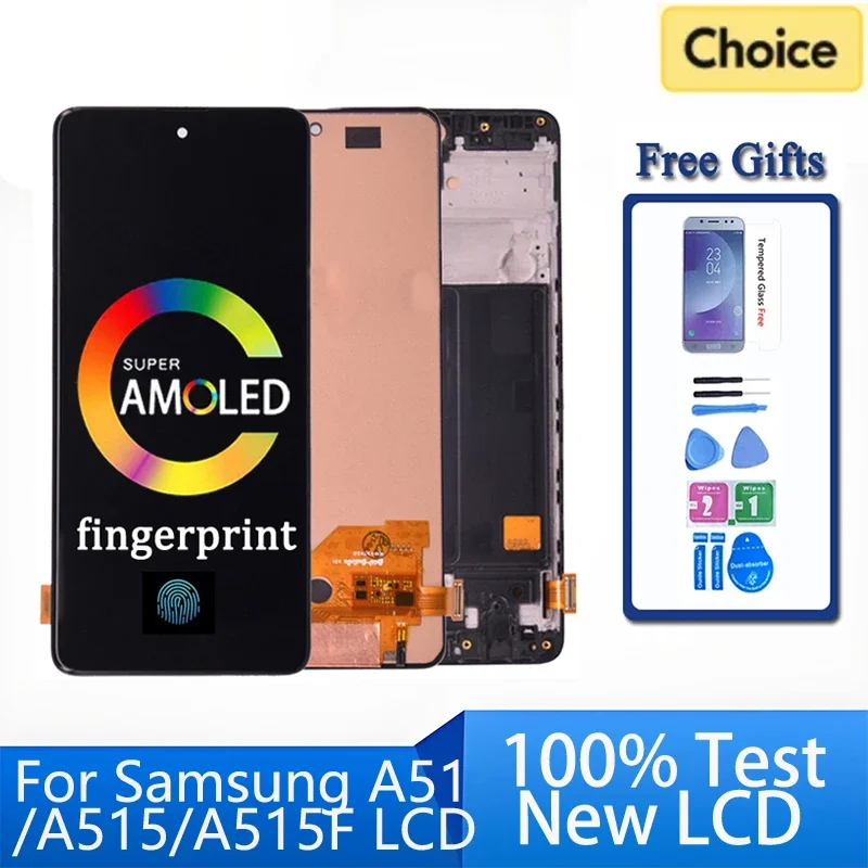 

Super AMOLED For Samsung A51 LCD A515 A515F A515F/DS A515FD LCD Display Touch Screen with Frame Digitizer Assembly