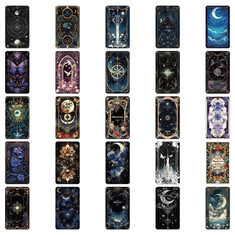 10/30/50pcs Cool Dark Mysterious Space Moon Stickers Aesthetic Tarot Goth Decal Graffiti Luggage Laptop Phone Decoration Sticker