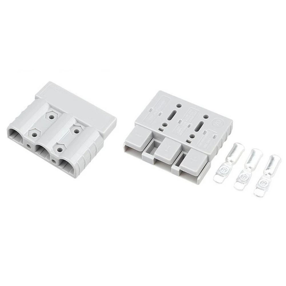 2pcs For Anderson Plug 3 Pin 50A Plug Connector DC Charger Solar Power Connector Plug Socket Battery Charging Adapter