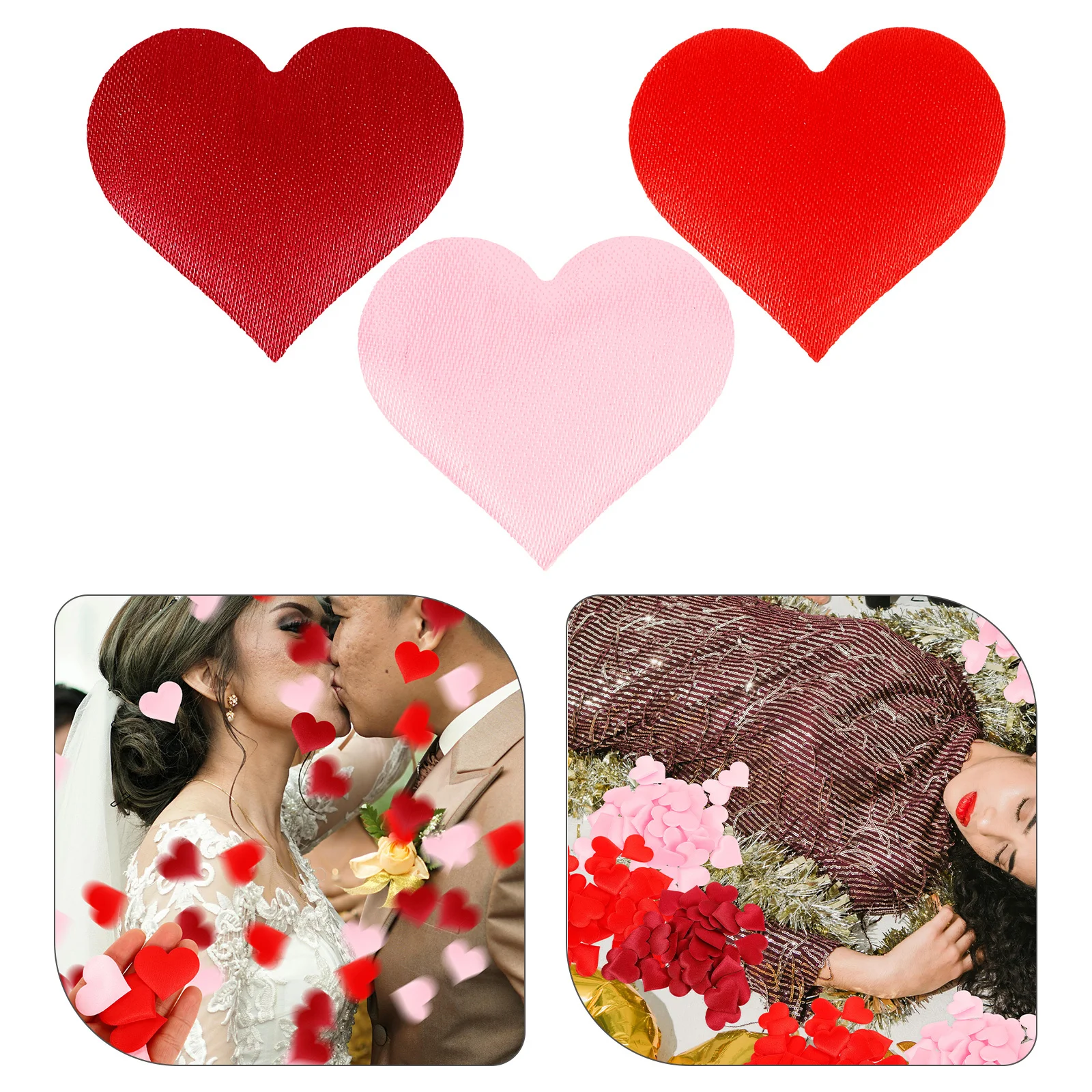 

600pcs Heart Shape Petals Valentine Wedding Anniversary Table Scatter Decoration Party Balloon Filling Festival Home Ornament